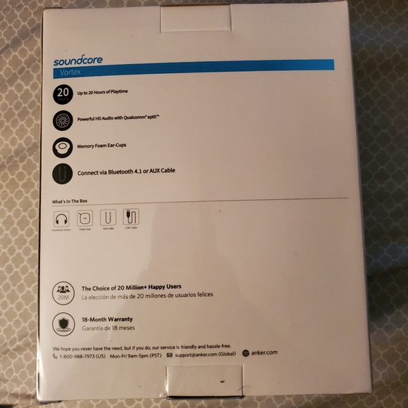 New Soundcore by Anker Vortex Wireless Headphones - Picture 2 of 6